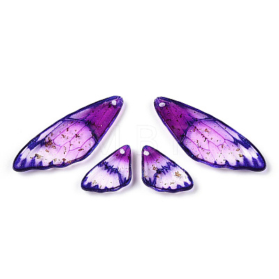 Transparent Resin Wing Earrings Pendants FIND-TAC0006-59A-1