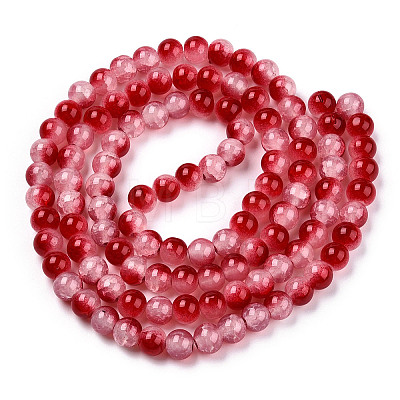 Crackle Baking Painted Imitation Jade Glass Beads Strands DGLA-T003-10mm-11-1