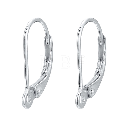 925 Sterling Silver Leverback Hoop Earrings STER-L054-52S-1