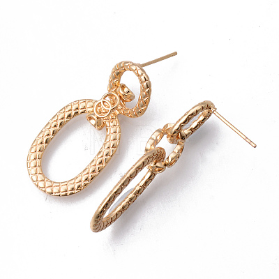 Brass Stud Earrings KK-N232-195-NF-1