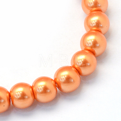 Baking Painted Pearlized Glass Pearl Round Bead Strands X-HY-Q003-10mm-36-1