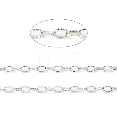 Rhodium Plated 925 Sterling Silver Cable Chains STER-F052-14P-1