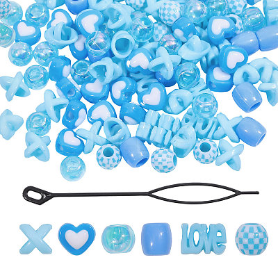 2Bags 2 Styles Resin Hair Beads for Hair Braiding Tool DIY-CA0008-38A-1