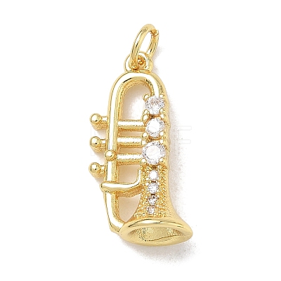 Brass Micro Pave Clear Cubic Zirconia Pendants KK-D289-01G-11-1