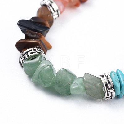 Chip Natural & Synthetic Mixed Stone Bracelets BJEW-JB04394-1