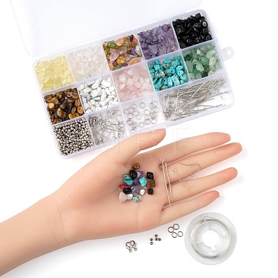 Mixed Stone Chip Beads Kit for DIY Jewelry Set Making DIY-FS0002-23-1