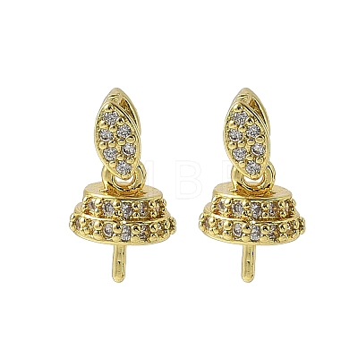 Brass Micro Pave Cubic Zirconia Pendants Bails KK-D324-39G-1