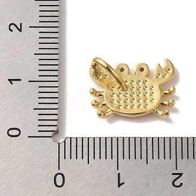 Rack Plating Brass Micro Pave Cubic Zirconia Pendants KK-U027-12-04G-1