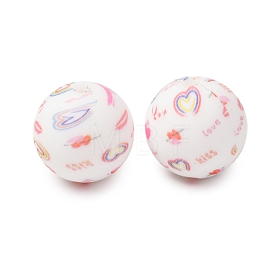 Food Grade Eco-Friendly Printed Silicone Beads SIL-A013-01A-13-1