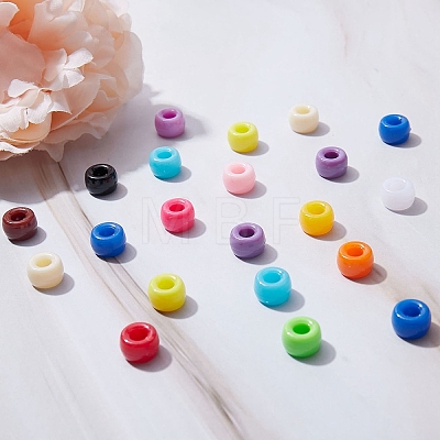 121.5G 15 Colors Opaque Acrylic European Beads SACR-SZ0001-09-1