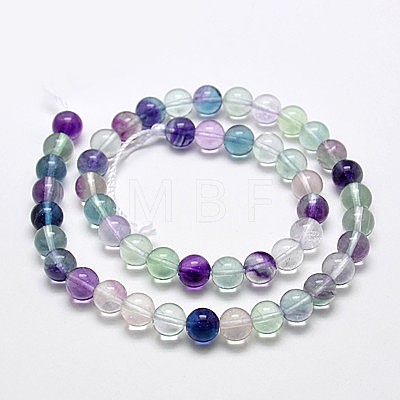 Natural Fluorite Beads Strands G-E112-6mm-6-1