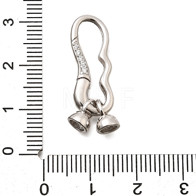 925 Sterling Silver Cubic Zirconia Fold Over Clasps STER-R011-01P-1