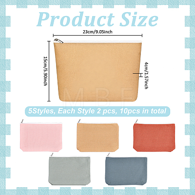 5Pcs 5 Colors Cloth Zipper Jewelry Bag Gift Pouches ABAG-WH0077-11A-1