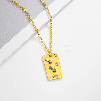 Alloy Colorful Rhinestone Pendant Necklaces FS-WG93701-08-1