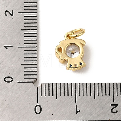 Brass Micro Pave Clear Cubic Zirconia Pendants KK-R162-021C-G-1