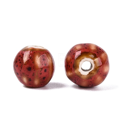Vintage Porcelain Corrugated Beads PORC-N013-11O-1