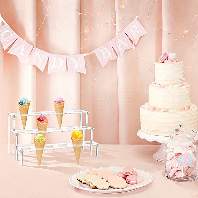 3-Tier Acrylic Ice Cream Display Riser Stands ODIS-WH0030-357B-1
