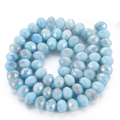 Opaque Baking Painted Glass Beads Strands EGLA-N006-010A-B01-1