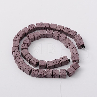 Synthetic Lava Rock Bead Strands G-N0104-8mm-16-1