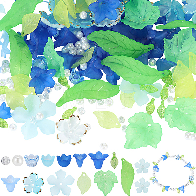 DIY Leaf Flower Findings Kits DIY-PA0001-64C-1