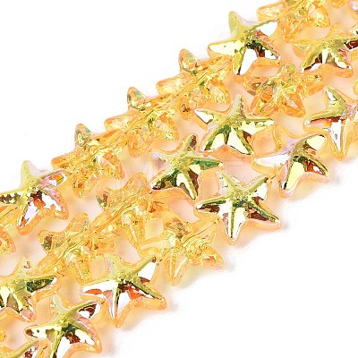 Electroplate Transparent Glass Beads Strands EGLA-Q136-01A-06-1