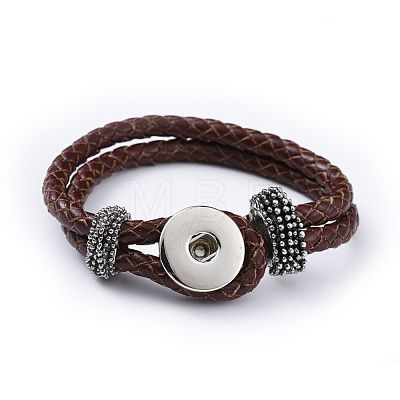 Leather Snap Bracelet Making AJEW-R022-10-1