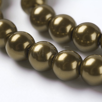Eco-Friendly Dyed Glass Pearl Round Beads Strands HY-A002-6mm-RB090-1