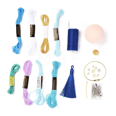 DIY Embroidery Temari Ball Keychain Kits DIY-I064-A02-1
