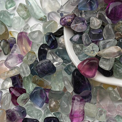Natural Green Fluorite Chip Beads X-G-M364-06-1