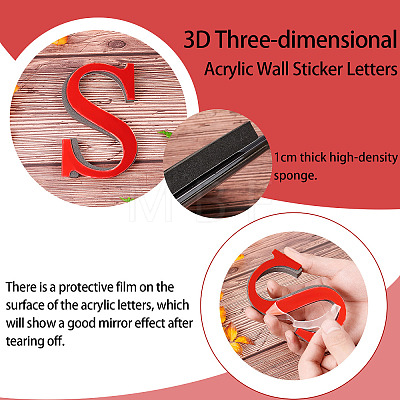 CREATCABIN Acrylic Mirror Wall Stickers Decal DIY-CN0001-13B-S-1