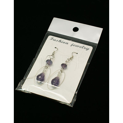 Trendy Glass Teardrop Dangle Earrings EJEW-JE00530-1