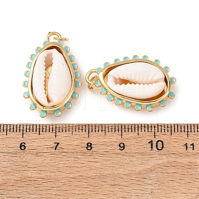 Natural Cowrie Shell Pendants KK-C143-40A-G-1