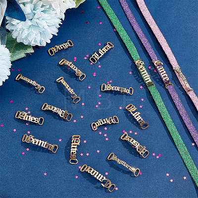 14pcs 7 style Constellations Theme 201 Stainless Steel Shoe Lace Decorations AJEW-PH0011-22-1