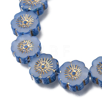 Picasso Baking Paint & Golden Metal Enlaced Glass Beads Strands GL-CBA98F0-04B-1