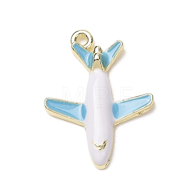 Alloy with Sky Blue Enamel Pendants AL-CBA25EB-01-1