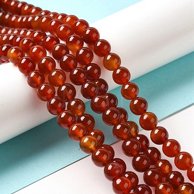 Natural Carnelian Beads Strands G-G390-8mm-03-1