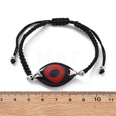 Evil Eye Acrylic Link Bracelets BJEW-U027-01P-1