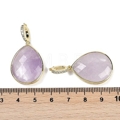 Natural Amethyst Faceted Teardrop Pendants G-B126-04G-09-1