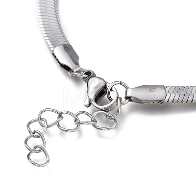 Unisex 304 Stainless Steel Herringbone Chain Bracelets X-BJEW-O177-01A-P-1