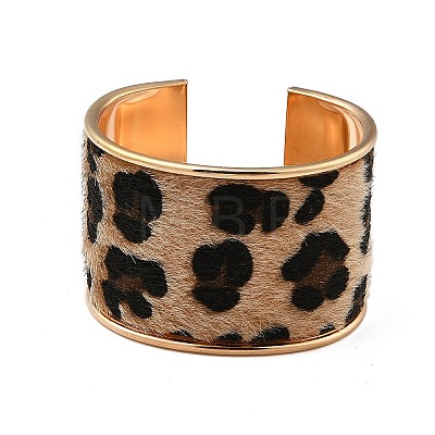 Alloy PU Open Cuff Bangles Bangles BJEW-U014-01G-03-1