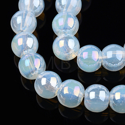 Electroplate Transparent Glass Beads Strands GLAA-T032-T6mm-AB14-1