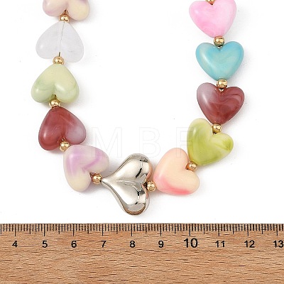 Acrylic Beads & CCB Plastic Beads Beaded Necklaces for Women AC-NJEW-JN06383-1