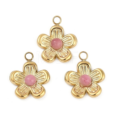 Natural Rhodonite Flower Charms STAS-I325-143G-04-1