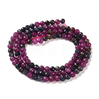 Natural Red Corundum/Ruby and Sapphire Beads Strands G-Z150-A03-3mm-1