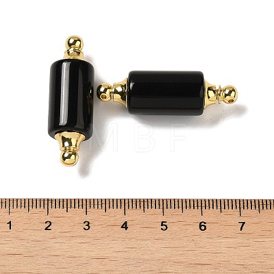 Natural Obsidian Connector Charms G-Z039-01G-05-1