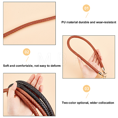   4Pcs 2 Colors PU Leather Knitting Bag Handle PURS-PH0001-11-1