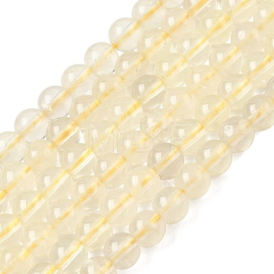 Natural Lemon Quartz(Heated) Beads Strands G-B167-A11-6mm-1
