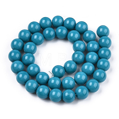 Opaque Solid Color Glass Beads Strands X-GLAA-T032-P8mm-13-1