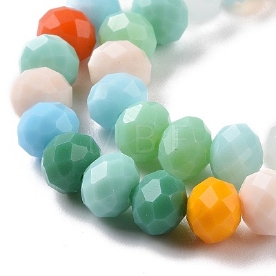 Electroplate Pearl Luster Plated Imitation Jade Glass Faceted Rondelle Beads Strands EGLA-F020-02-8mm-1