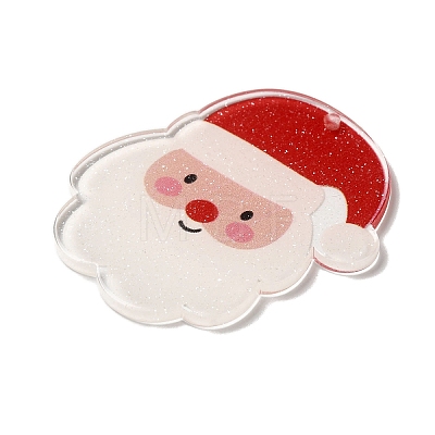 Printed Christmas Theme Acrylic Pendants OACR-L018-09A-1